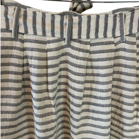 Francesca's Blue Rain Striped‎ Button-Front Skirt with Tie Waist Small - Picture 6 of 9